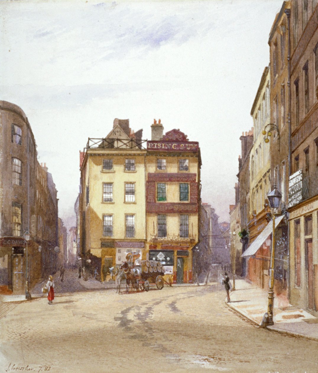 Wych Caddesi ve Holywell Caddesi, Westminster, Londra, 1881 by John Crowther