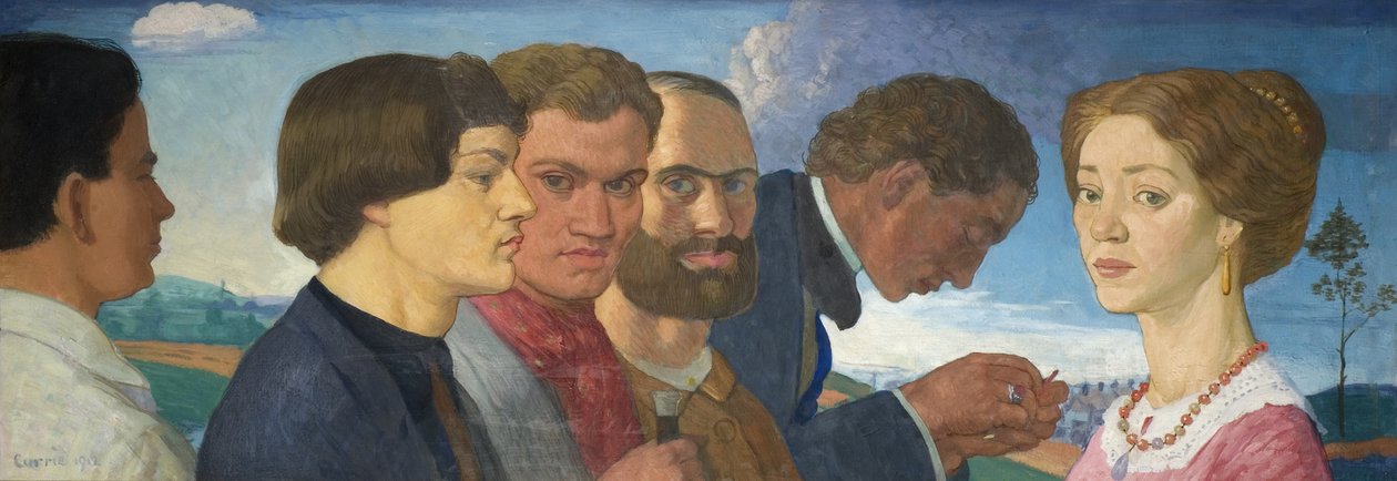 Daha Sonra Bazı İlkeller ve Madame Tisceron, 1912 (tuval üzerine tempera) by John Currie