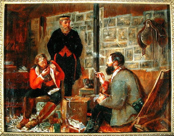 Karşılama Varışı Çalışması, c.1855-56 (tuval üzerine yağlı boya) by John Dalbiac Luard