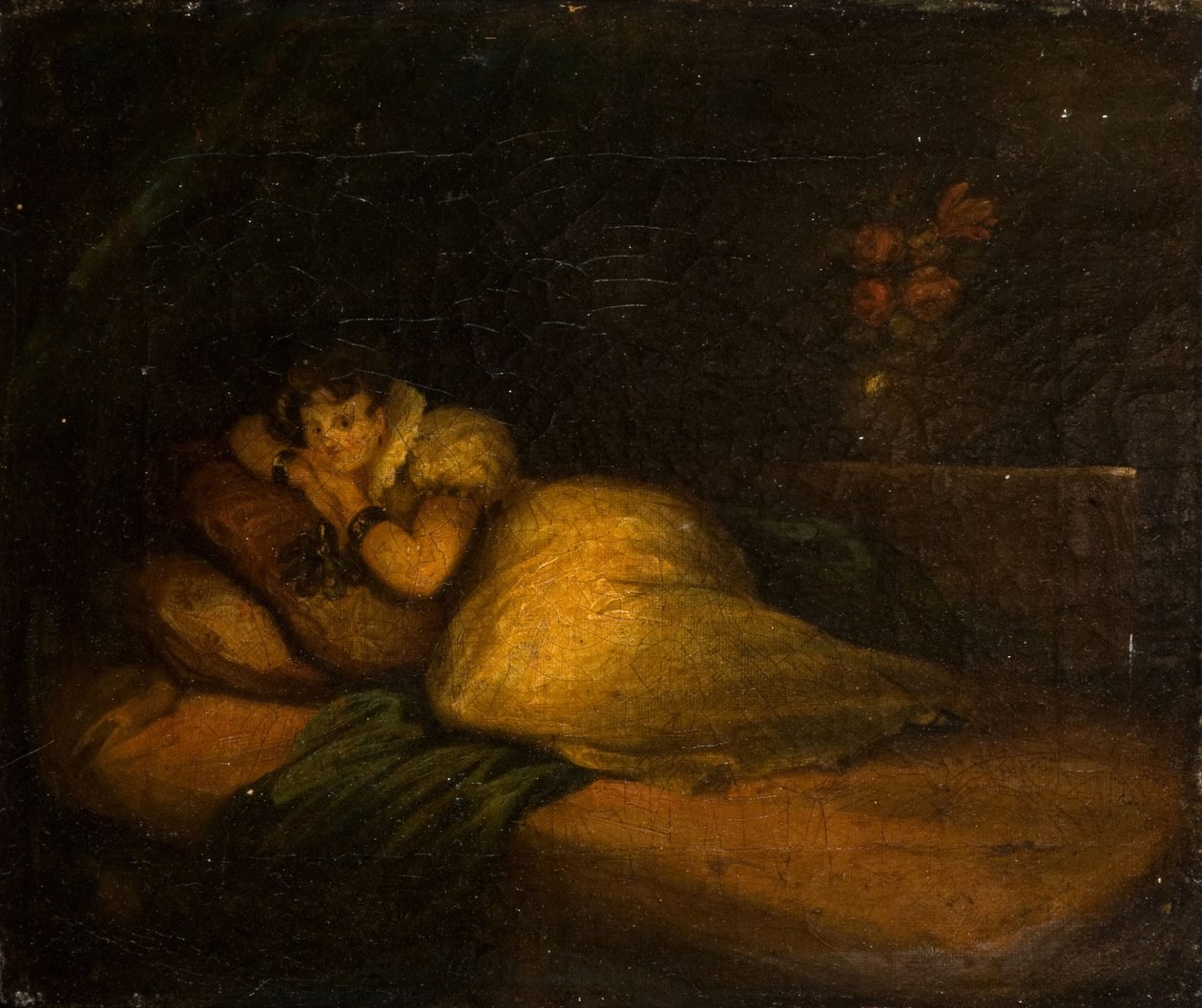 Yatakta Kadın Ile İç Mekan, 1780. by John Daniel Bond