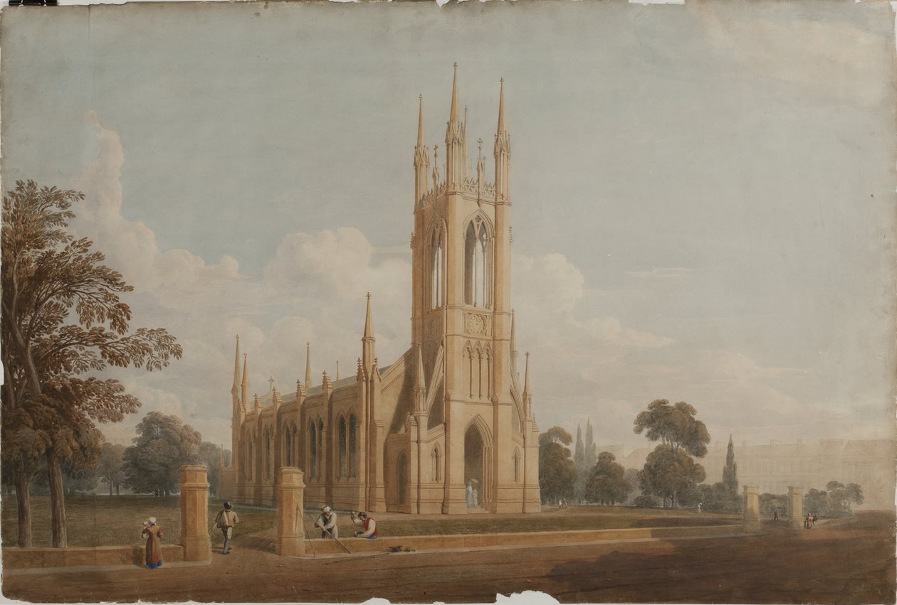 St Thomas Kilisesi için Tasarım, c.1826 by John Dobson
