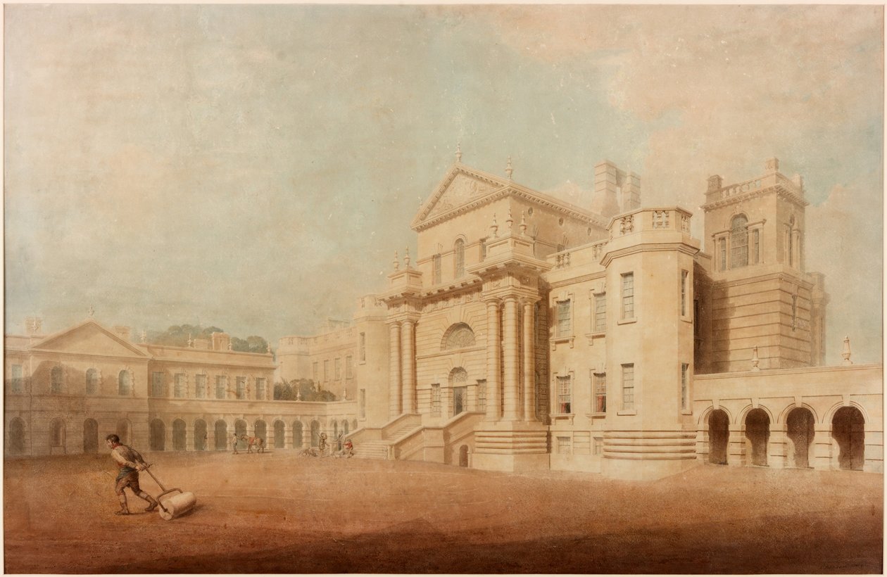 Seaton Delaval Hall (kağıt üzerine kalem, mürekkep, kurşun kalem ve wc) by John Dobson