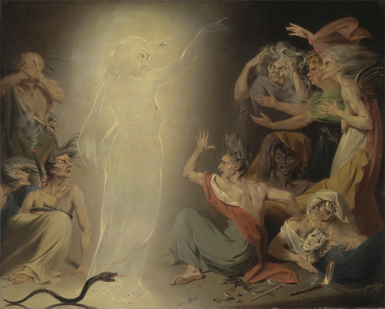 Clytemnestra'nın Hayaleti Hiddetleri Uyandırıyor by John Downman