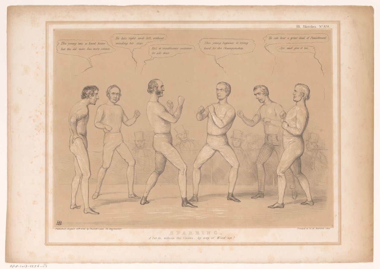 Spotpret, Lord Bentinck ve Lord Lyndhurst ile een bokswedstrijd