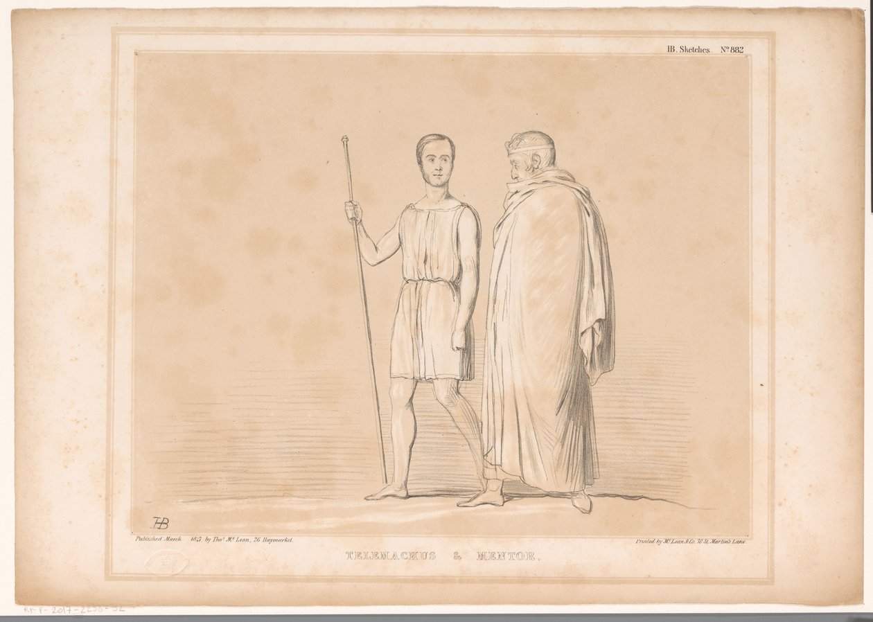 Spotpret, Lord Lincoln ve Sir Robert Peel ile tanıştı Telemachus ve Mentor (nesne üzerindeki başlık) HB Sketches (nesne üzerinde seri başlığı) by John Doyle