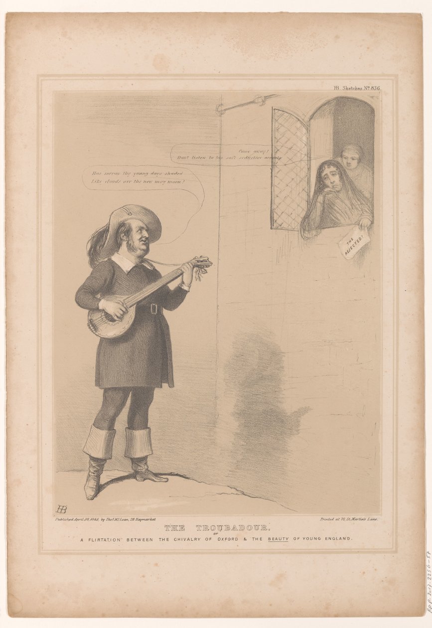 Spotpret, Sir Robert Inglis als troubadour ile görüştü Troubadour veya Oxford