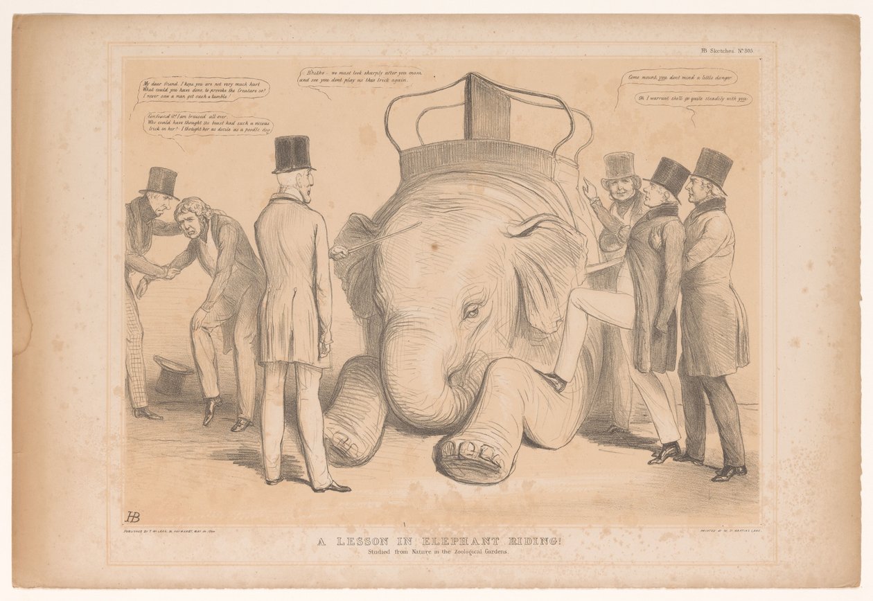 Spotprent üzerinde de aanstelling van Henry Hardinge als gouverneur van Hindistan Fil sürmede bir ders! Zoolojik Bahçelerde Doğa