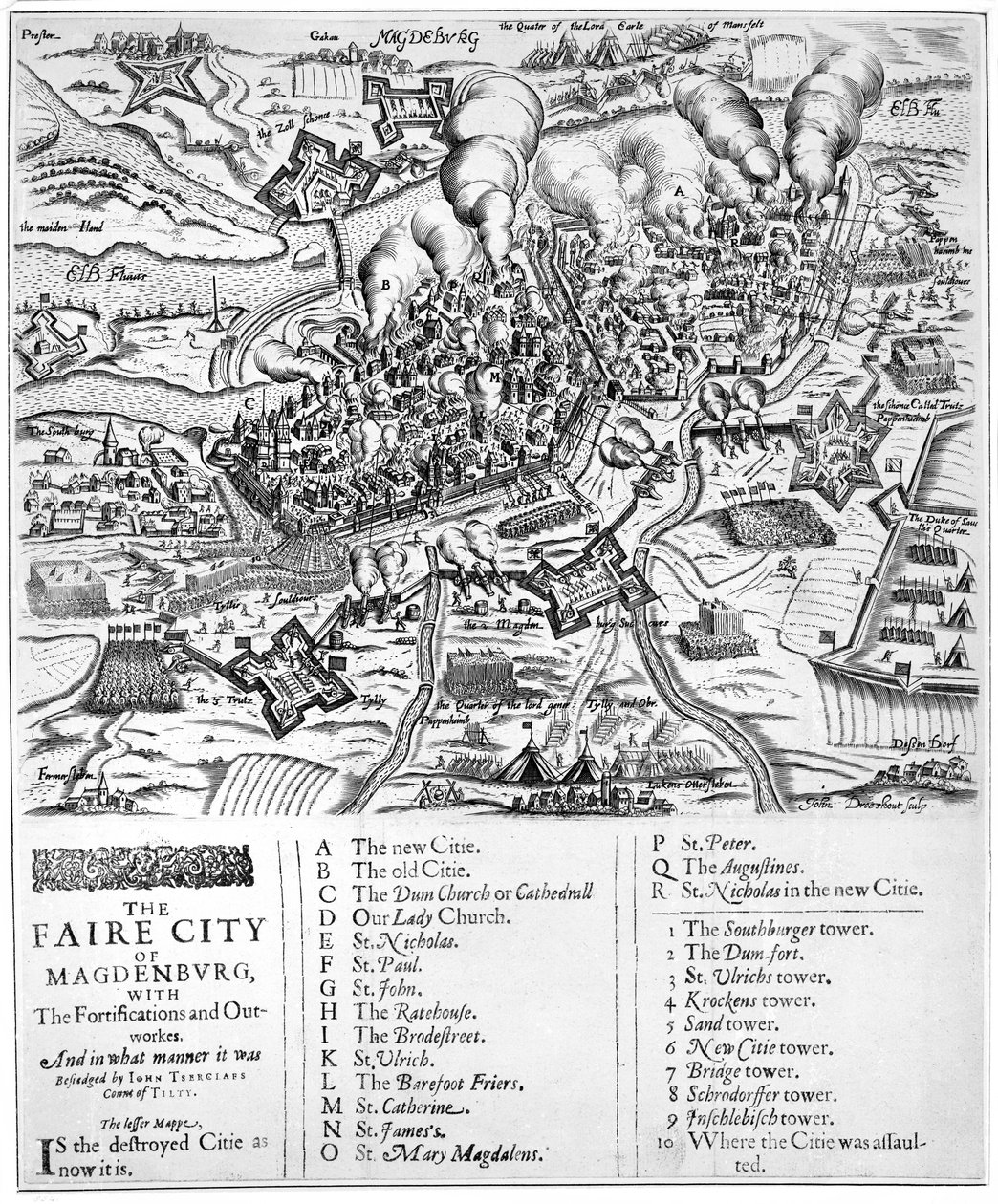 Tahkimatlar ve Çalışmalar ile Faire Şehri Magdenburg. Ve John Tserclaes Kontu Tilty, 1631 tarafından ne şekilde kuşatıldı? by John Droeshout