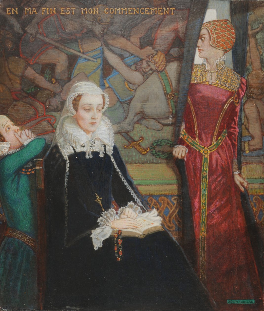 İskoç Kraliçesi Mary, Fotheringhay'da, c.1929 (tuval üzerine tempera) by John Duncan