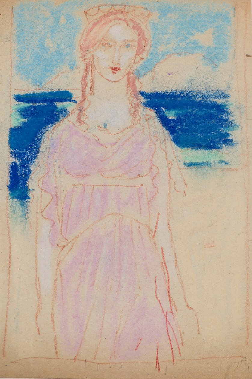 Dalgaların Altındaki Toprakların Prensesi (tebeşir) by John Duncan
