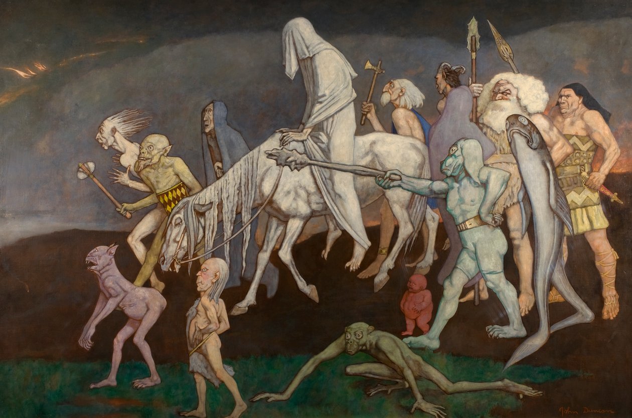 The Fomors (veya The Powers of Evil in the World in the World), c.1939 (tempera) by John Duncan