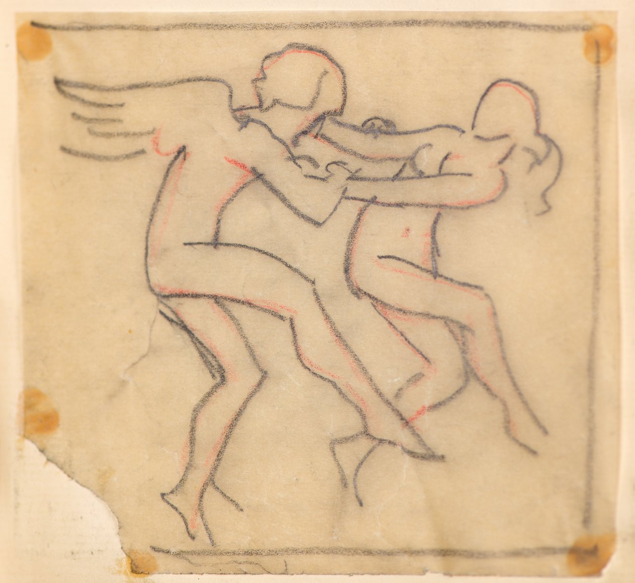 İsimsiz [Melekler güreşiyor] (kalem) by John Duncan