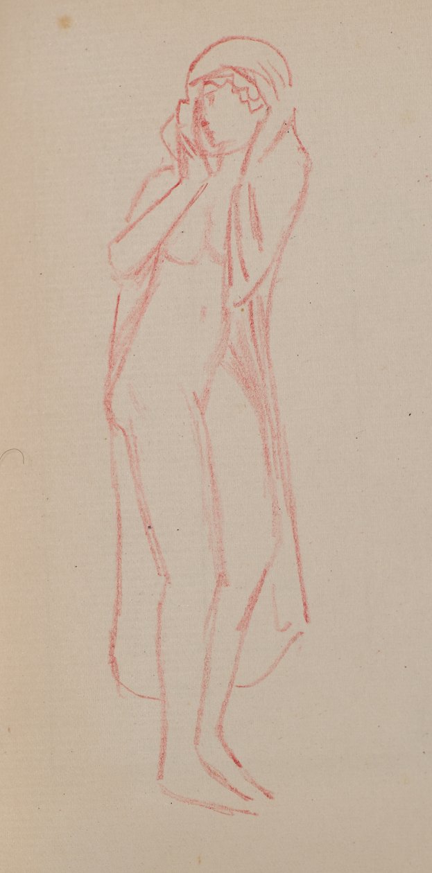 İsimsiz [Kadın figürü] (kalem) by John Duncan