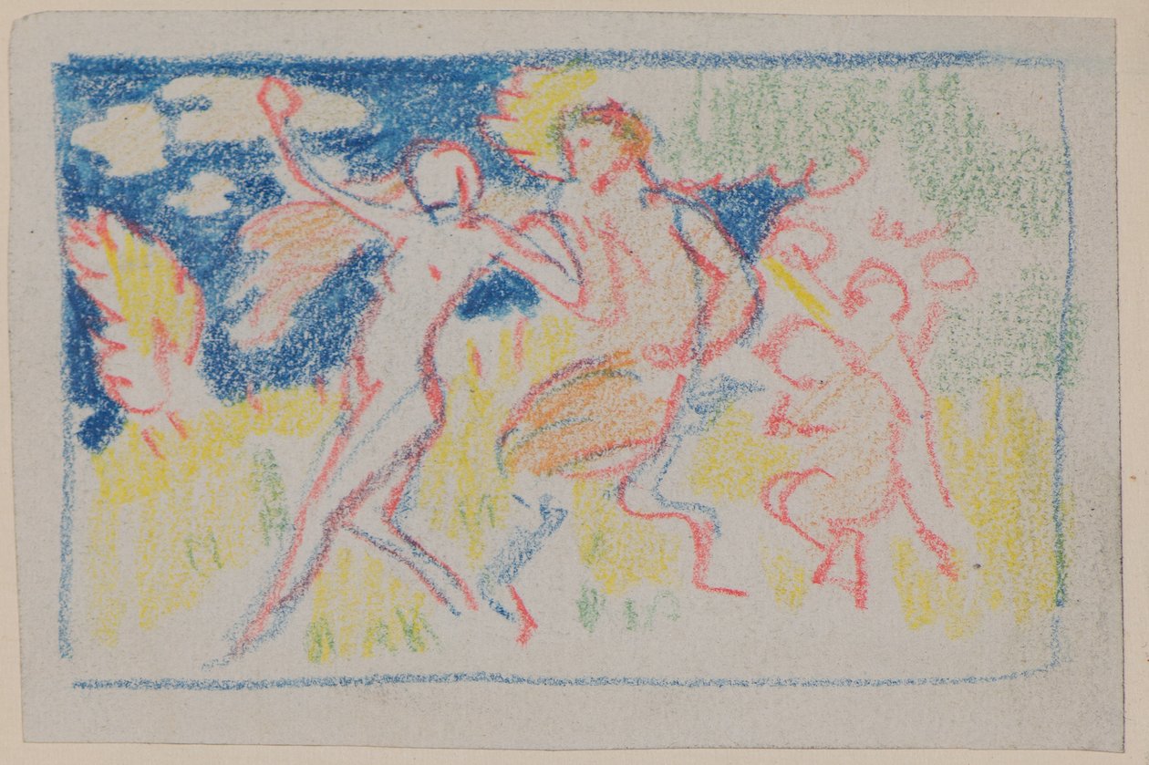 İsimsiz [Dört dans figürü] (kalem) by John Duncan