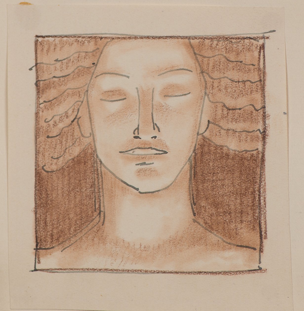 Adsız [Erkek yüz] (kalem) by John Duncan