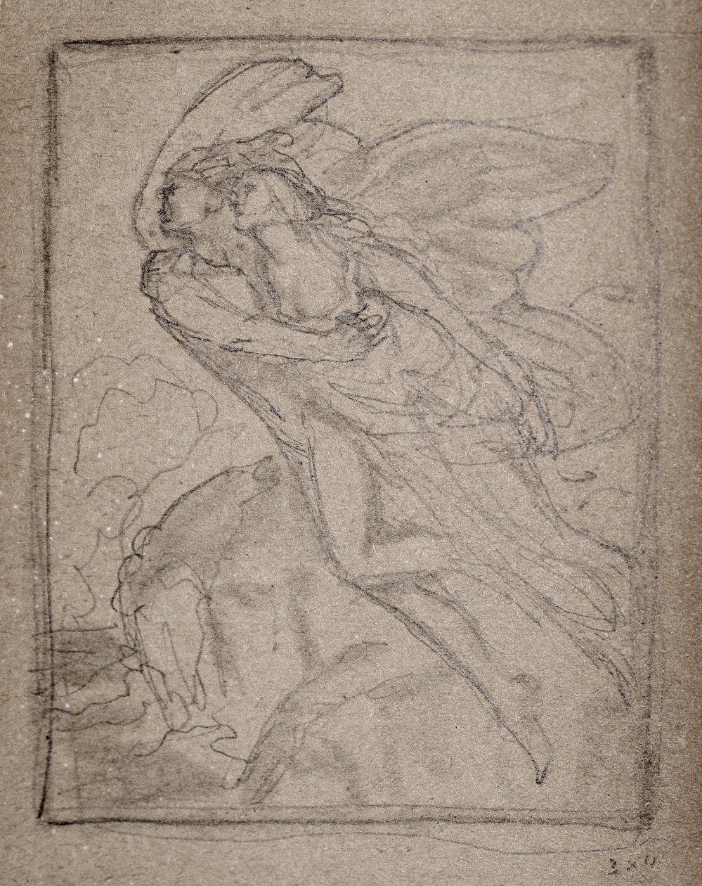 İsimsiz [İki melek] (kalem) by John Duncan