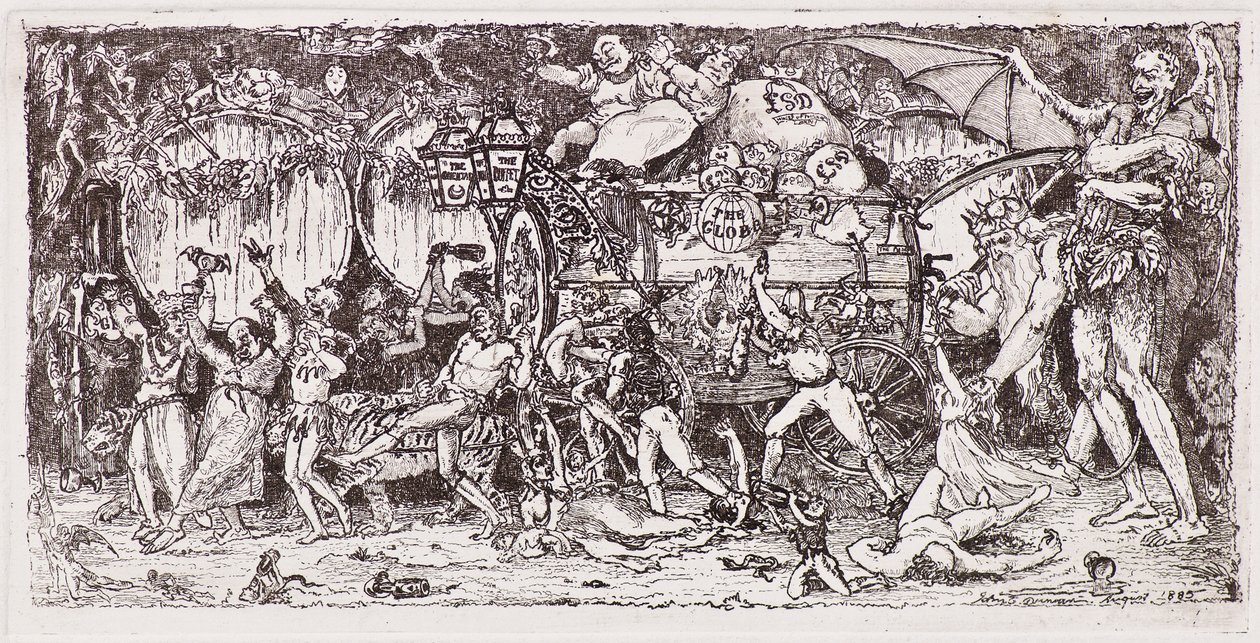 Dört kaplan tarafından çizilmiş şarap fıçısı by John Duncan
