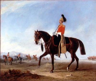 Atlı bir subay ve manevralarda 3. Ejderha muhafızlarının gözcüleri by John E. Ferneley
