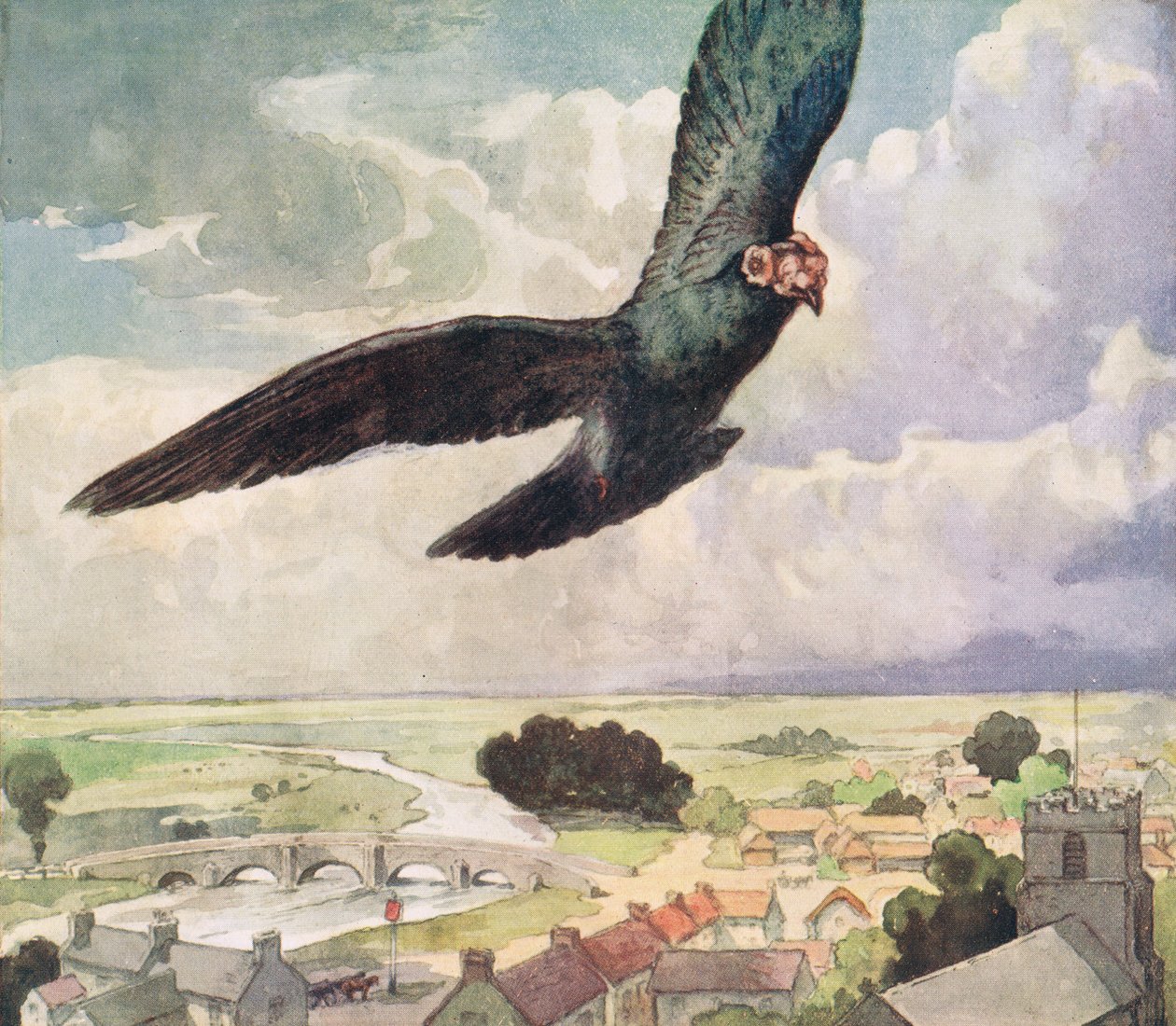 Bir kasabanın üzerinde uçan kuş, 1919