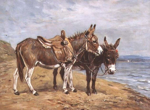 Sahil Eşekleri (tuval üzerine yağlı boya) by John Emms