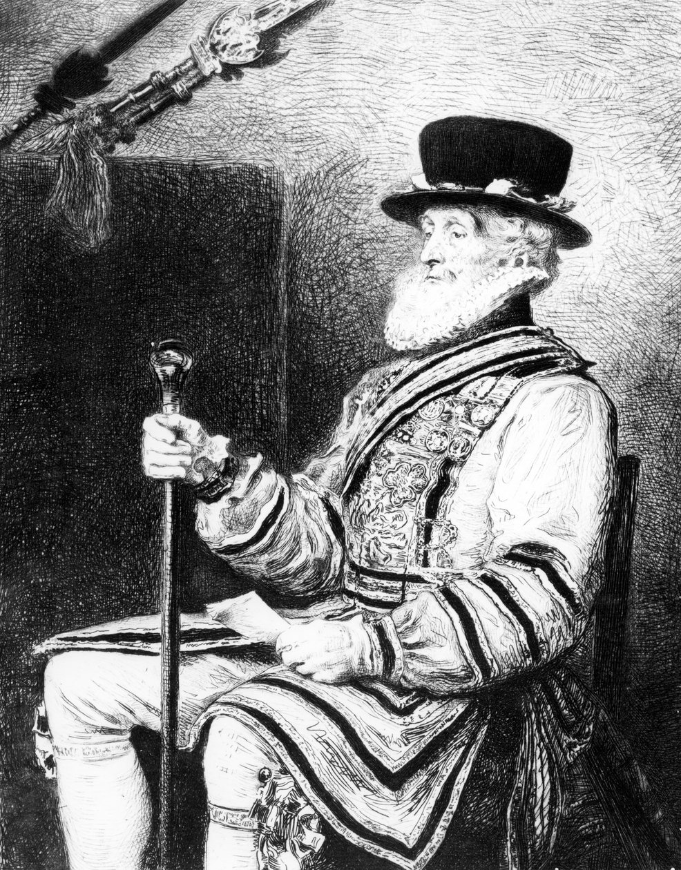 Muhafız Yeoman, Charles Waltner tarafından yapılan baskı by John Everett (after) Millais