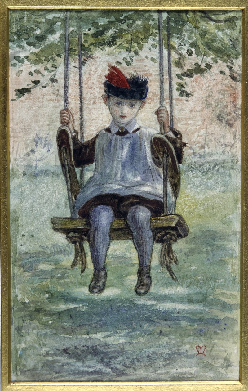 Salıncakta Bir Çocuk (suluboya) by John Everett Millais