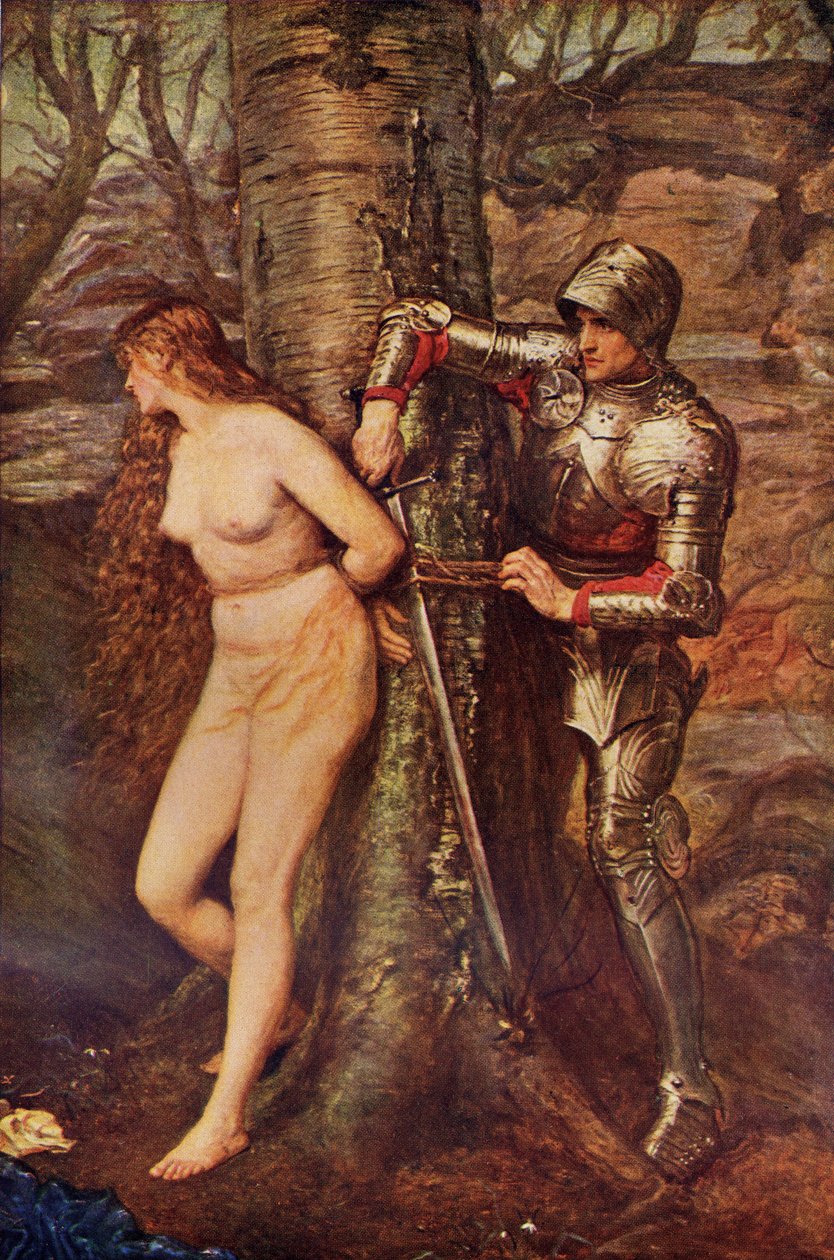 A Knight-errant - Figure of chivalric romance literature, illustration from 