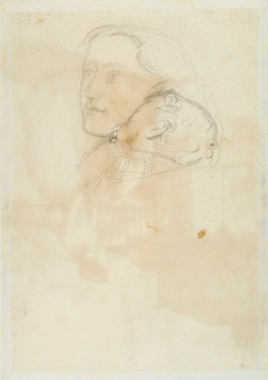 Kabul edildi, 1853 (dokuma kağıt üzerine kalem ve kahverengi mürekkep) by John Everett Millais