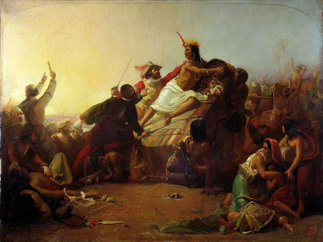 Pizarro, Peru İnkalarını Ele Geçirirken, 1846 by John Everett Millais
