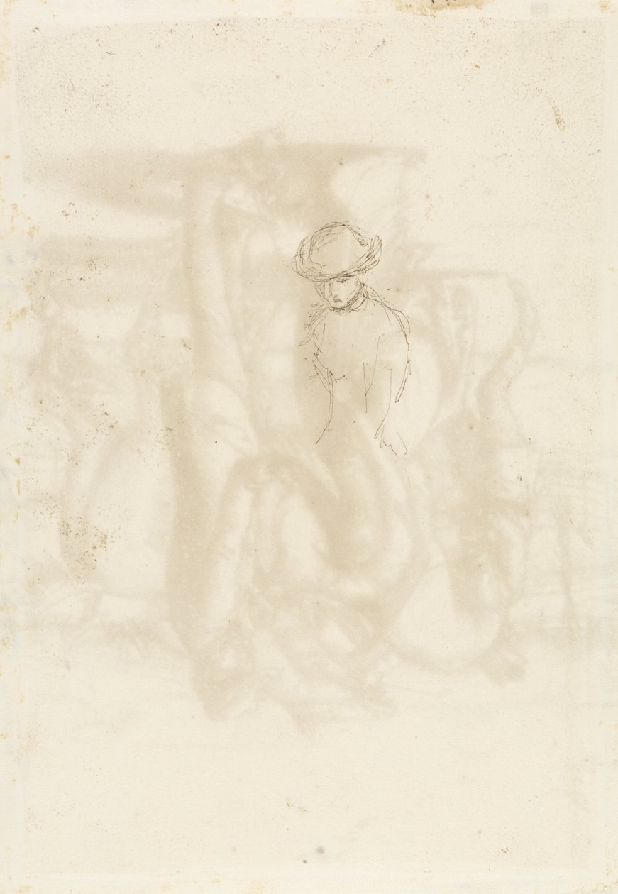 Reddedildi, Verso: Sketch of a Woman, 1853 (kağıt üzerine kalem ve kahverengi mürekkep) by John Everett Millais