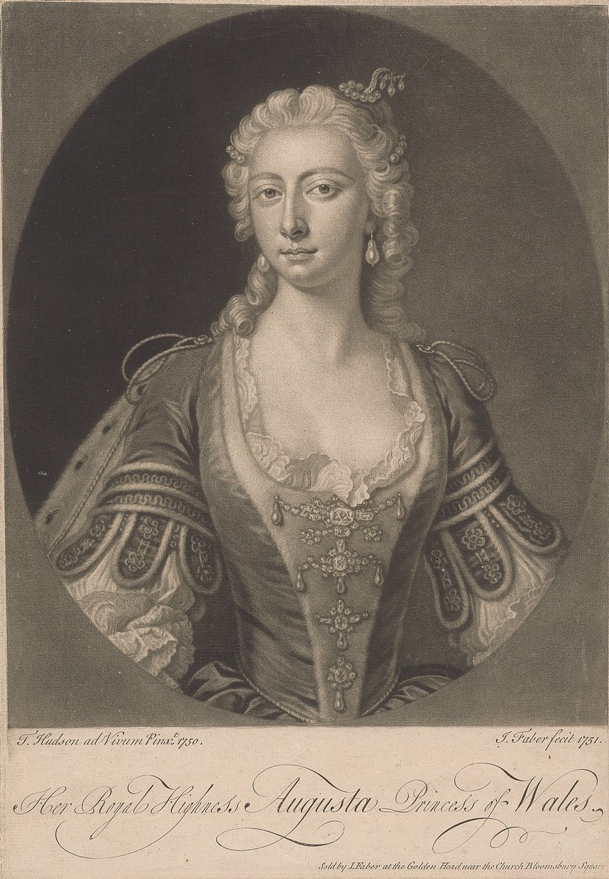 Ekselansları Galler Prensesi Augusta, 1751 by John Faber the younger