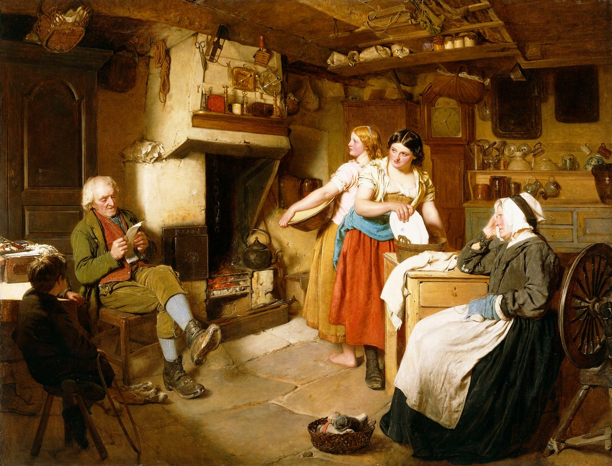 İç Mekanda Aile, by John Faed