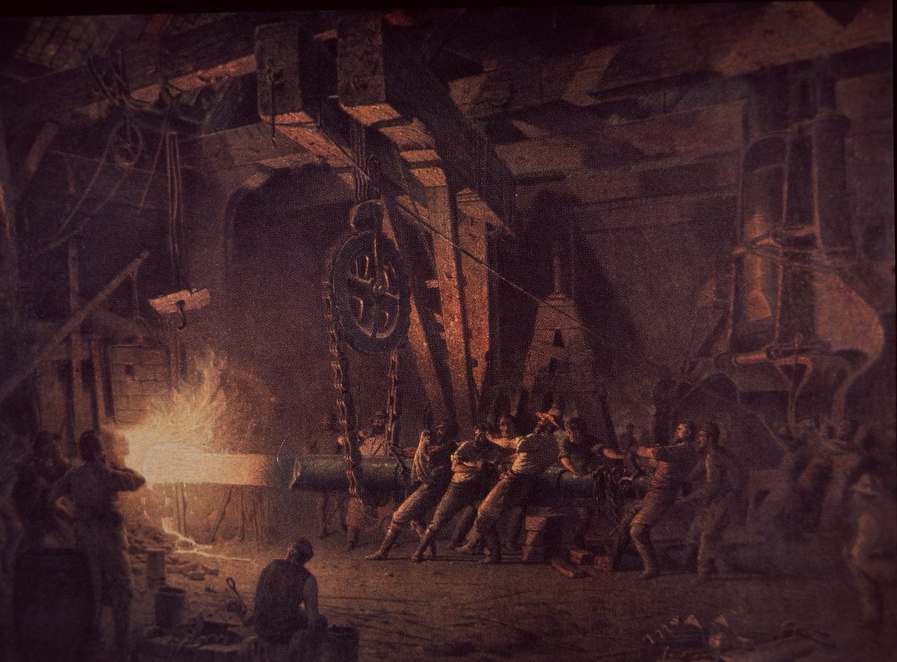 West Point Gun Foundry, şaft dövme, c.1867 (tuval üzerine yağlı boya) by John Ferguson Weir