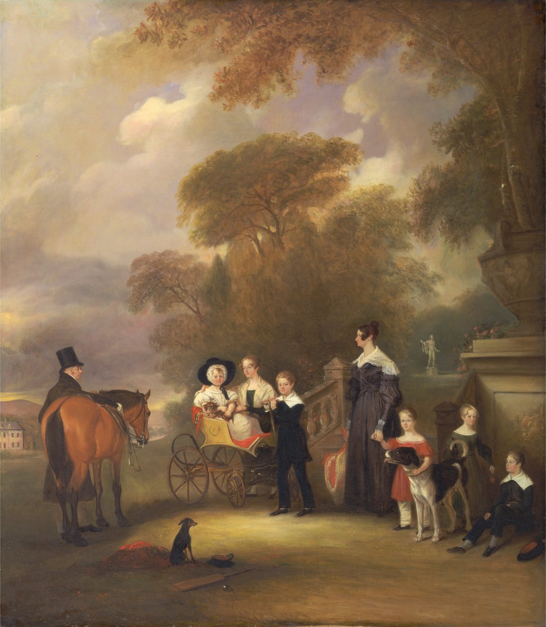 Rahip ve Bayan Henry Palmer, altı küçük çocuğuyla birlikte Withcote Hall, Near Oakham, Leicestershire'da by John Ferneley