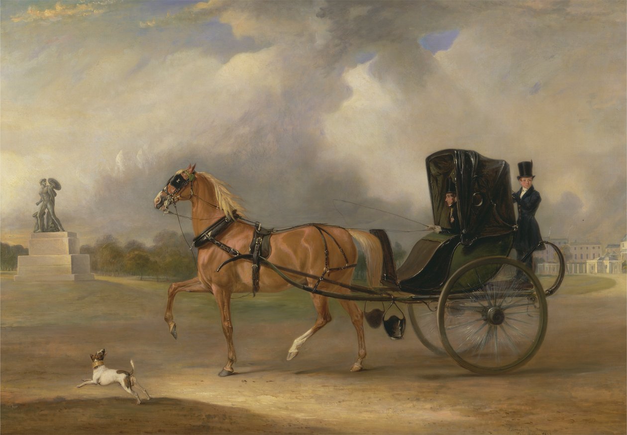 William Massey-Stanley Cabriolet'ini Hyde Park'ta sürüyor by John Ferneley