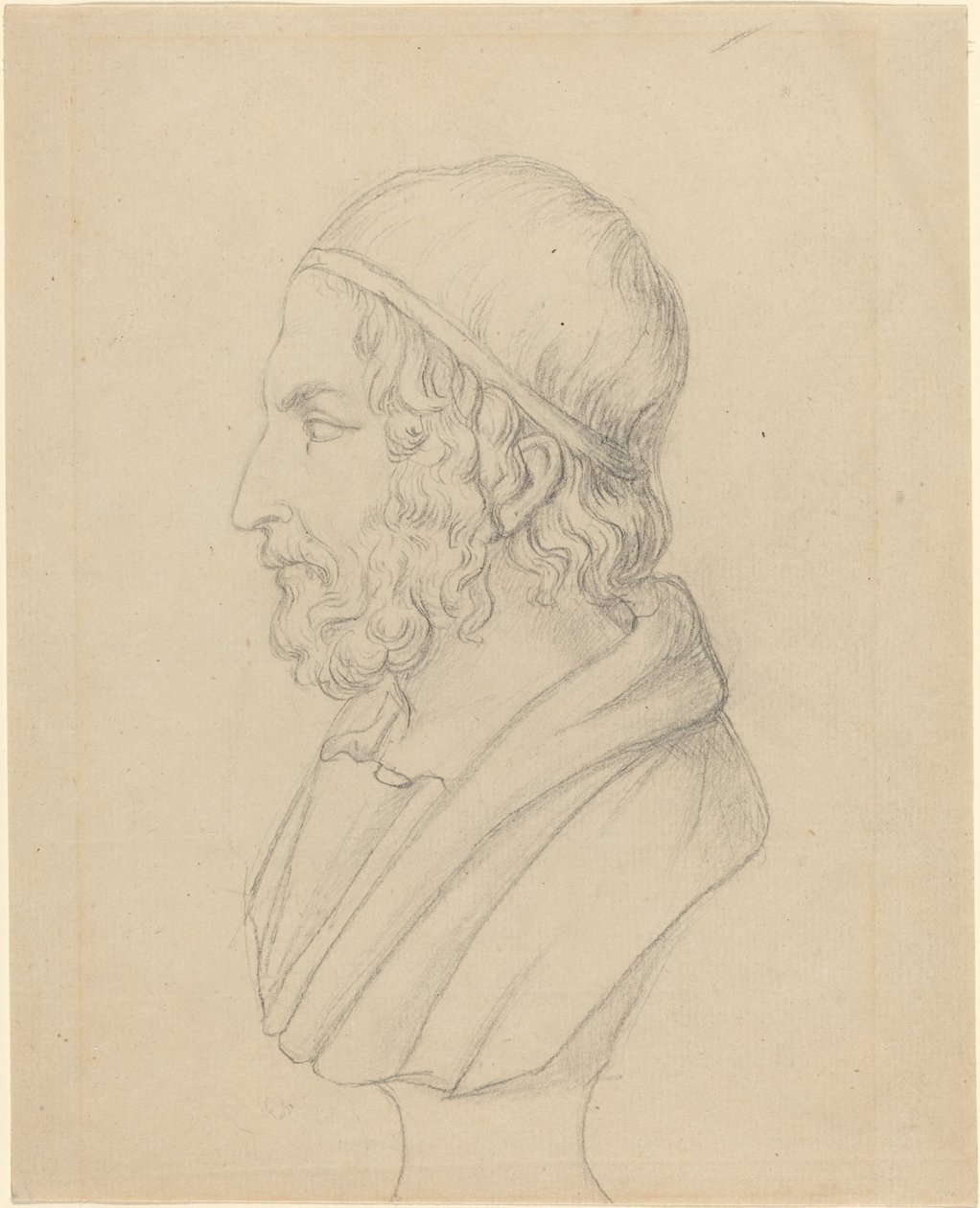Sakallı Bir Adamın Klasik Portre Büstü by John Flaxman