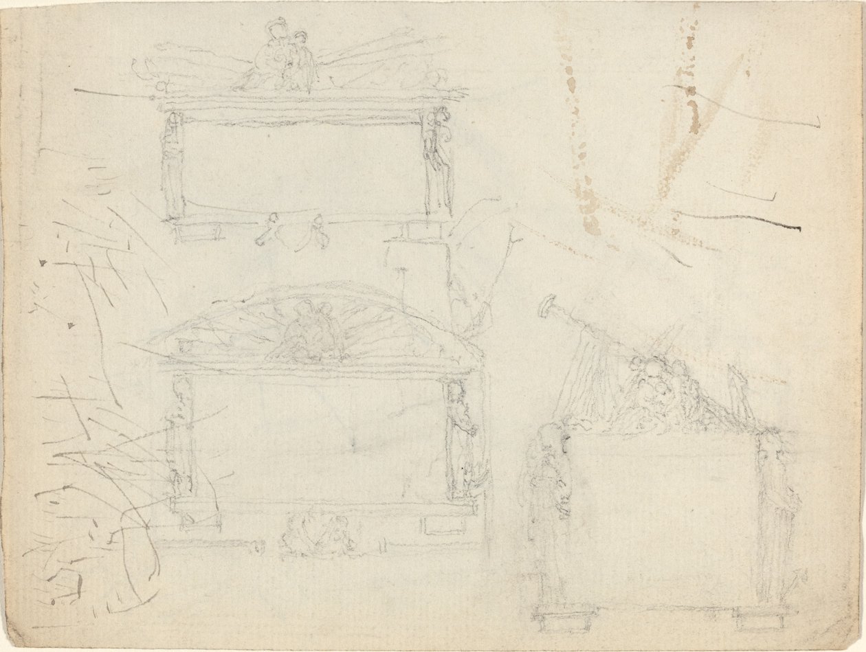 Anıtlar için Tasarımlar [recto ve verso] by John Flaxman