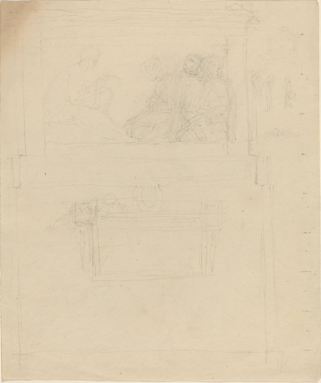 Sir William Jones Anıtı için Tasarımlar (?) [rekto ve verso] by John Flaxman