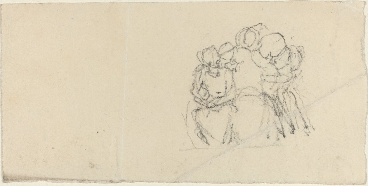 Oturan Figürü Çevreleyen Figür Grubu by John Flaxman