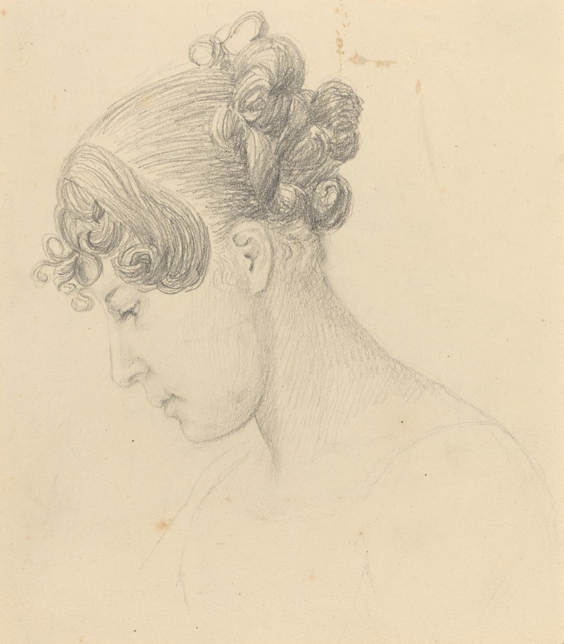 Aşağı Bakan Bir Kadının Başı (Theresa Turner?) by John Flaxman