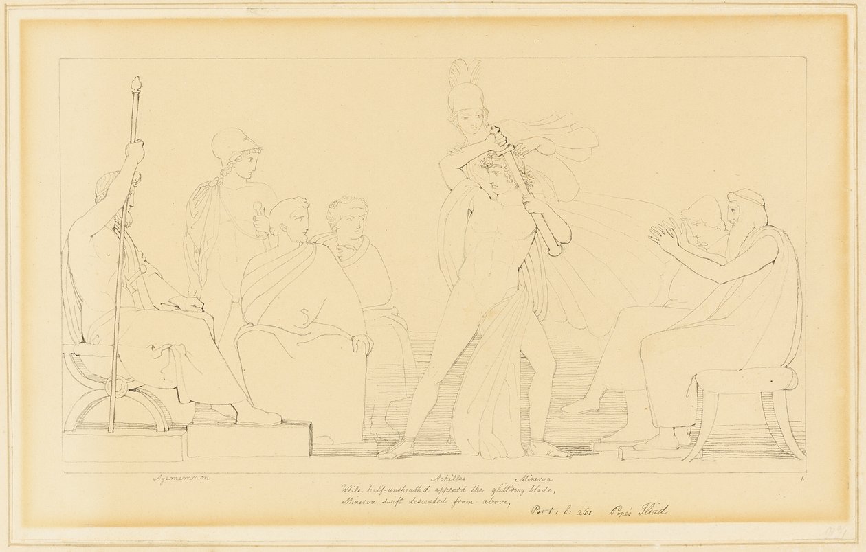 Minerva ve Aşil by John Flaxman