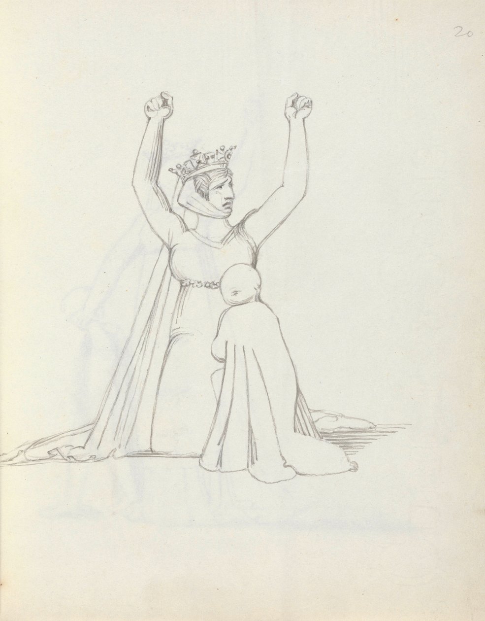 Bayan Siddons Constance, 1783 olarak (kalem, mürekkep ve kağıt üzerinde yıkama) by John Flaxman