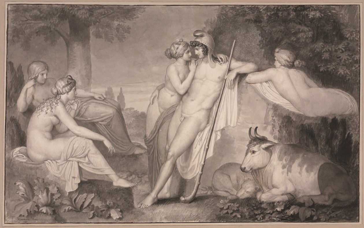 Paris ve Oenone, 1791. by John Flaxman