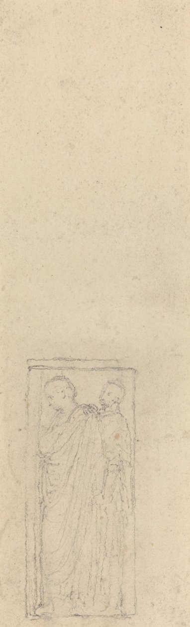 İki Pelerinli Figürlü Rölyef by John Flaxman