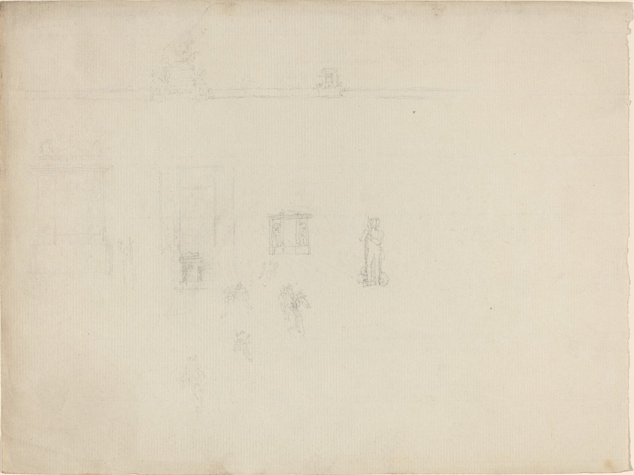 Mimari ve Figür Çalışmaları Sayfası by John Flaxman