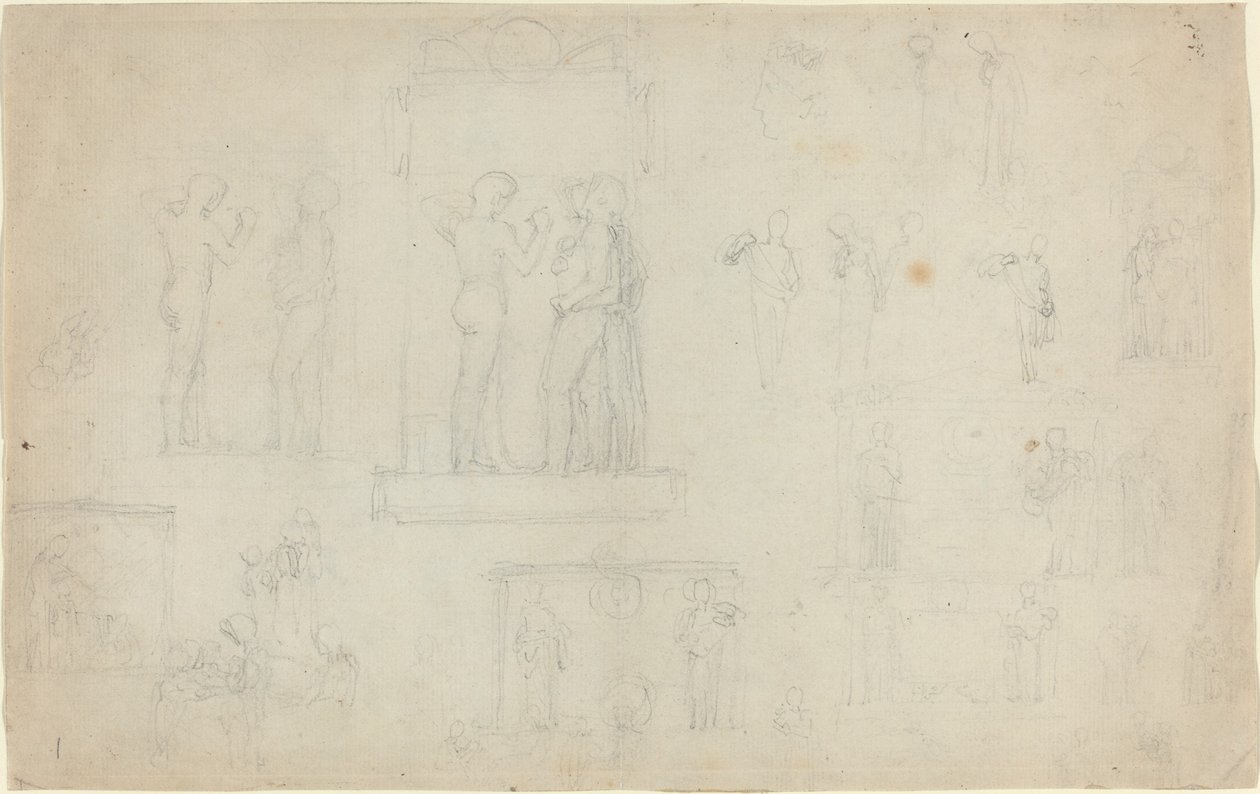 Eskizler Sayfası [recto ve verso] by John Flaxman