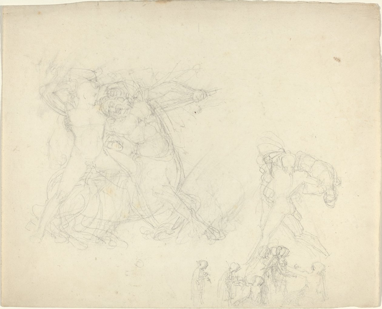 Bir Centaurla Savaşan Bir Adam da dahil olmak üzere Çalışma Sayfası by John Flaxman