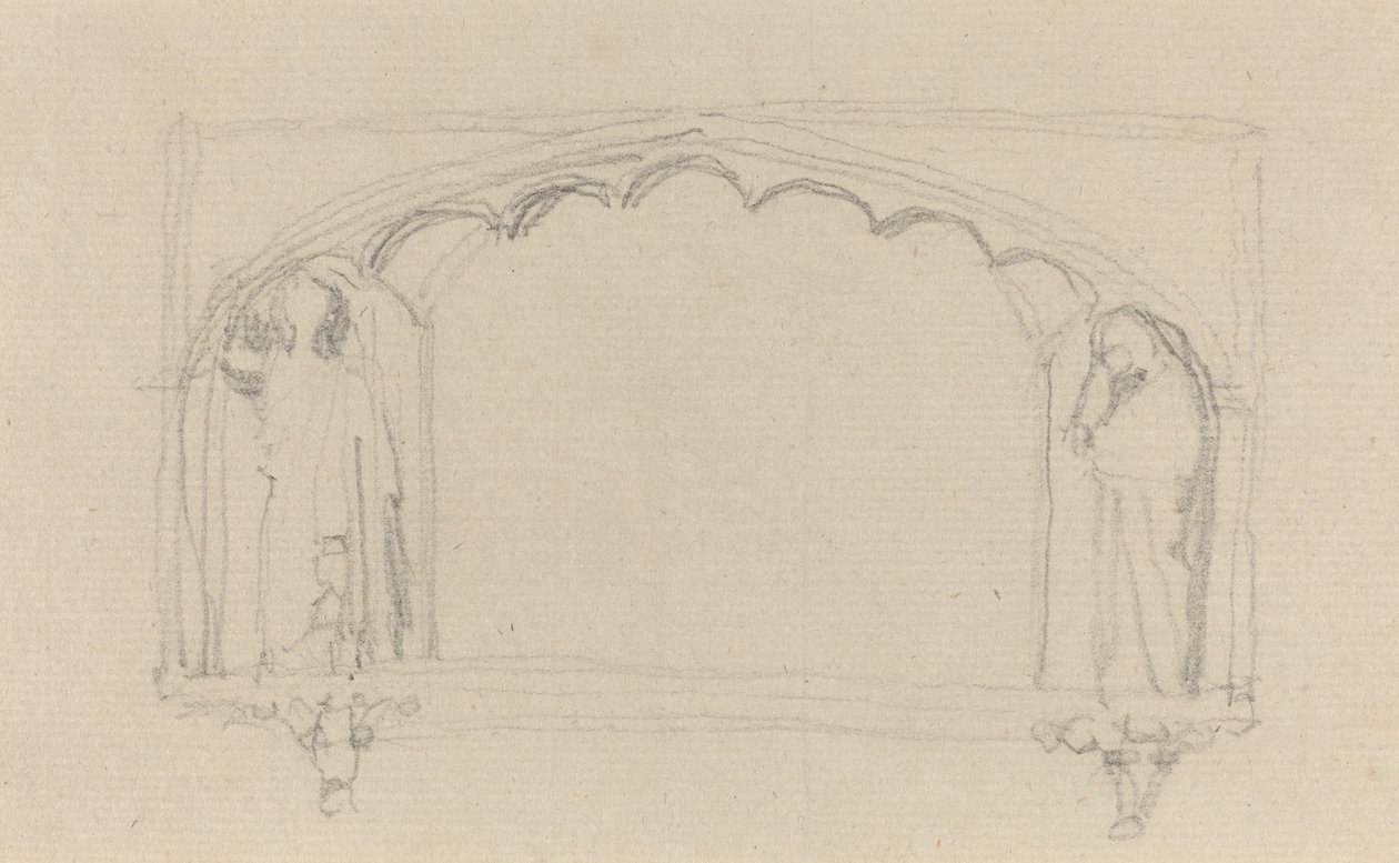 Gotik Anıt için Taslak (Simcoe Anıtı?) by John Flaxman