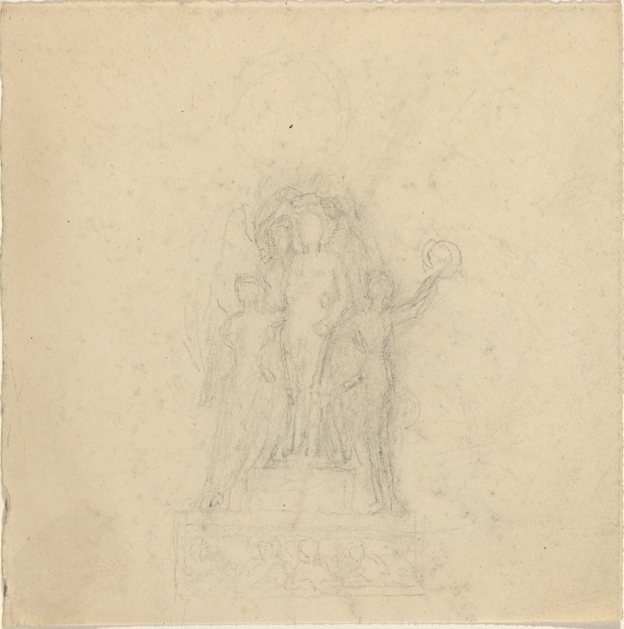 Figür Taçlı Bir Anıt Çalışmaları [recto ve verso] by John Flaxman