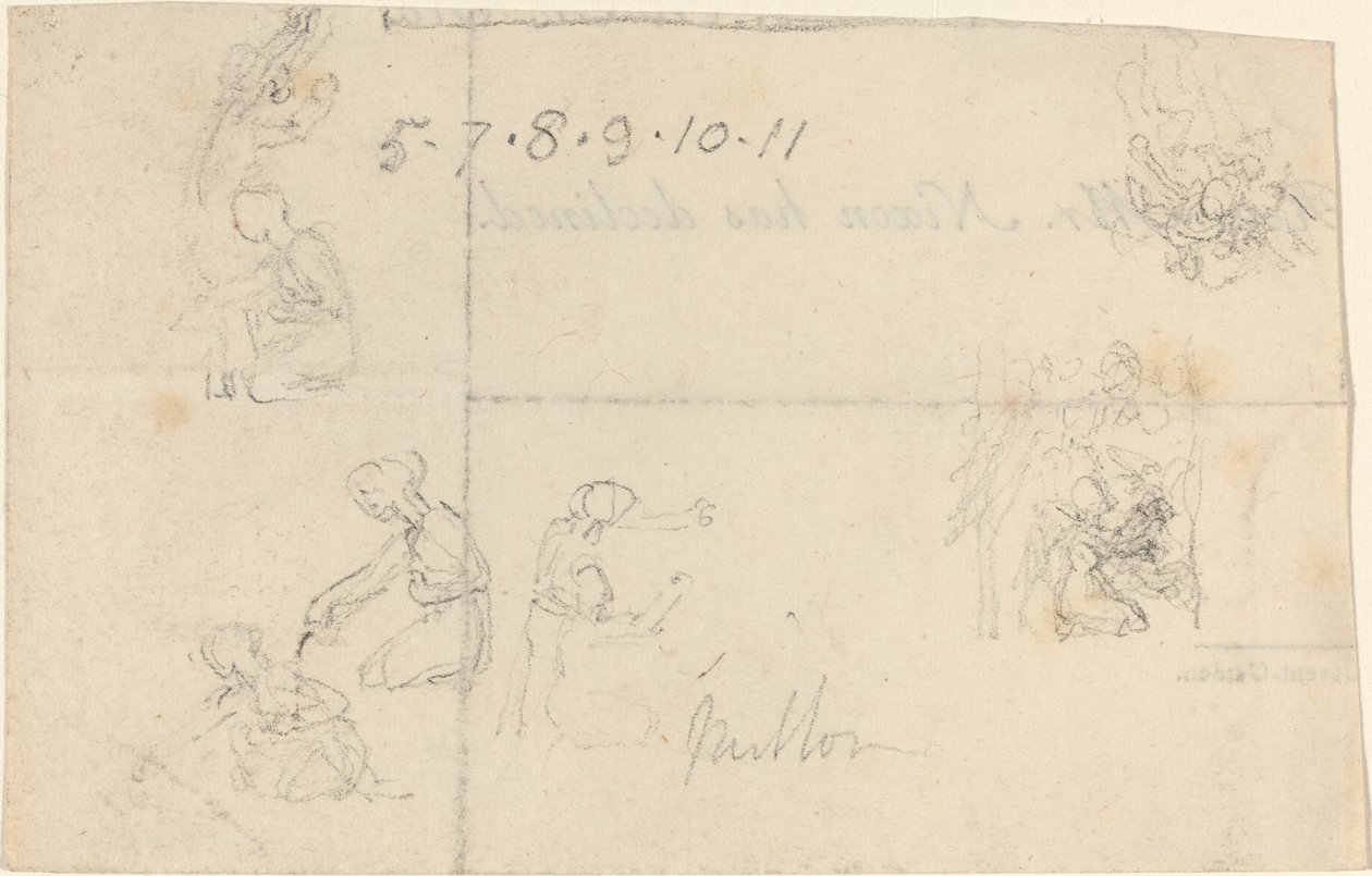 Diz Çökmüş Kadın Çalışmaları by John Flaxman